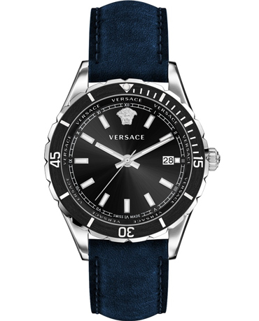 Versace Hellenyium Ρολόι Μπαταρίας με Μπλε Δερμάτινο Λουράκι VE3A00220