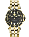 Versace V-Race Diver Roloi Batarias me Xruso Metalliko Brasele VEAK00618