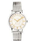Versace V-Essential Roloi Batarias me Asimi Metalliko Brasele VEJ400421