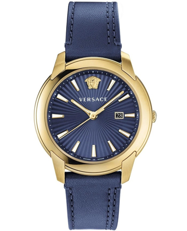 Versace V-Urban Ρολόι Μπαταρίας με Μπλε Δερμάτινο Λουράκι VELQ00319