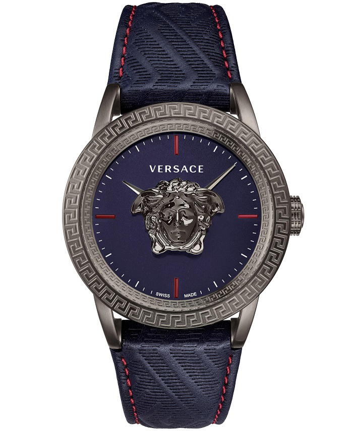 Versace Palazzo Empire Roloi Batarias me Ble Dermatino Louraki VERD00118