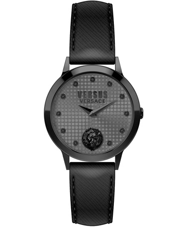 Versus by Versace Strandbank Ρολόι Μπαταρίας με Μαύρο Δερμάτινο Λουράκι VSP571521