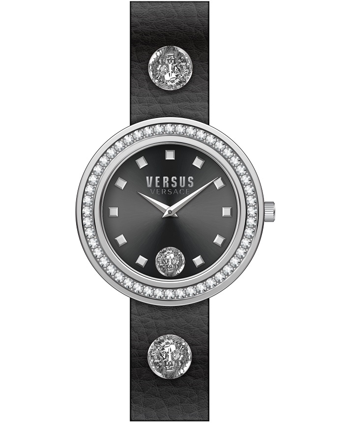 Versus by Versace Carnaby Street Roloi Batarias me Mavro Dermatino Louraki VSPCG1121