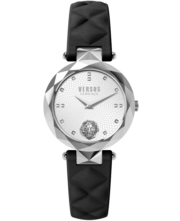 Versus by Versace Covent Garden Roloi Batarias me Mavro Dermatino Louraki VSPHK0120