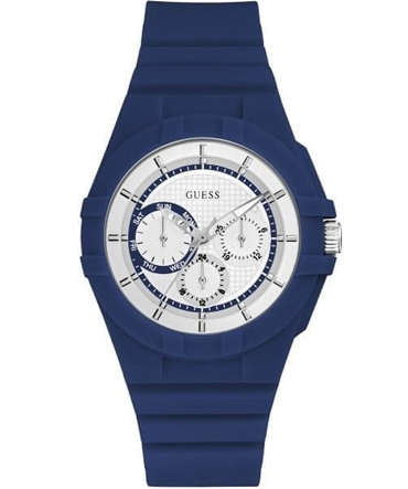 Guess Wanita Ρολόι Μπαταρίας με Μπλε Καουτσούκ Λουράκι W0942L5
