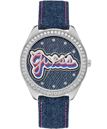 Guess Drew Ρολόι Μπαταρίας με Μπλε Δερμάτινο Λουράκι W1276L1