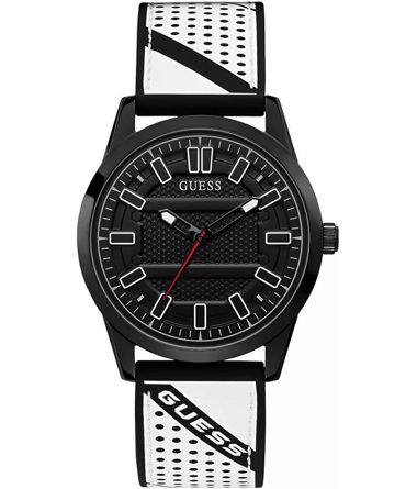 Guess Streak Ρολόι Μπαταρίας με Λευκό Καουτσούκ Λουράκι W1300G2