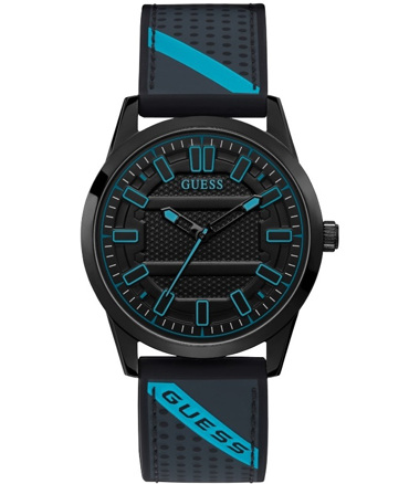 Guess Streak Ρολόι Μπαταρίας με Μαύρο Καουτσούκ Λουράκι W1300G3