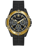 Guess Bolt Roloi Batarias me Mavro Kaoutsouk Louraki W1302G2
