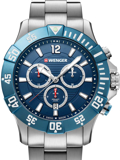 Wenger Seaforce Diver Roloi Xronogafos Batarias me Asimi Metalliko Brasele 10643119