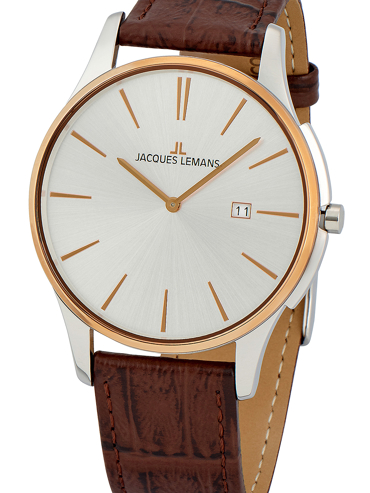 Jacques Lemans London Ρολόι Μπαταρίας με Καφέ Δερμάτινο Λουράκι 1-1936F