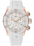 Edox CO-1 Roloi Xronogafos Batarias me Lefko Kaoutsouk Louraki 10225-37RB-BIR