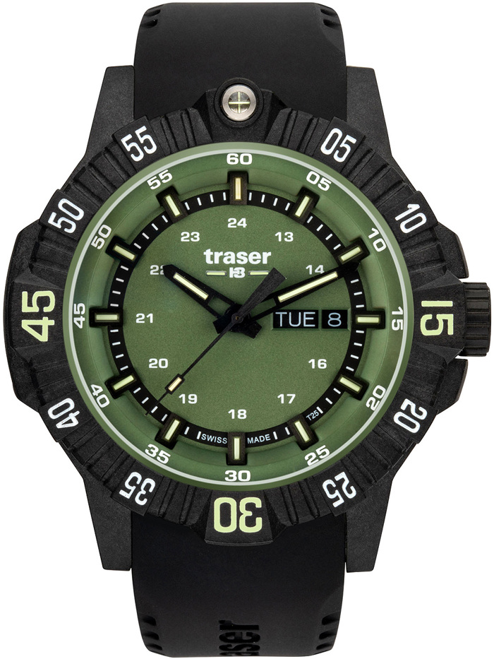 Traser H3 P99 Q Tactical Roloi Batarias me Mavro Kaoutsouk Louraki 110727