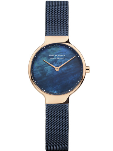 Bering Ρολόι Μπαταρίας με Μπλε Μεταλλικό Μπρασελέ 15527-367