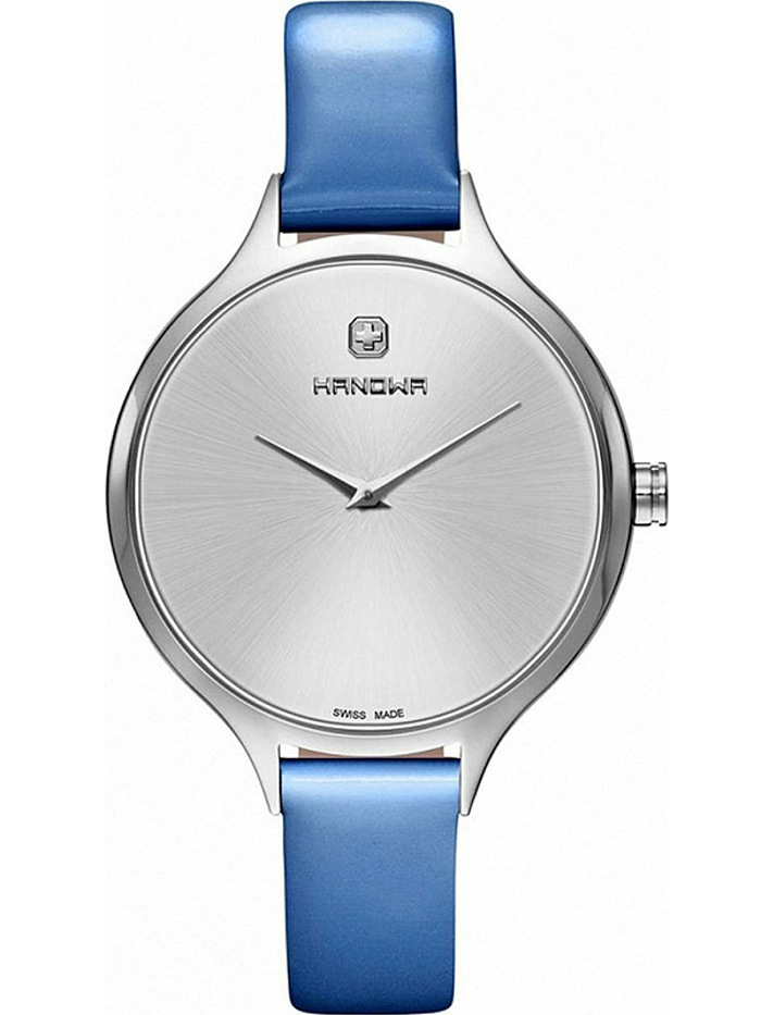 Hanowa Glossy Roloi Batarias me Ble Dermatino Louraki 16-6058.04.001.59