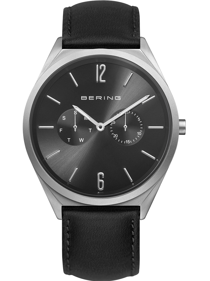 Bering Roloi Batarias me Mavro Dermatino Louraki 17140-402