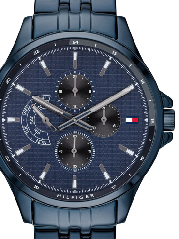 Tommy Hilfiger Shawn Ρολόι Μπαταρίας με Μπλε Μεταλλικό Μπρασελέ 1791618