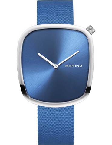 Bering Pebble Ρολόι Μπαταρίας με Μπλε Υφασμάτινο Λουράκι 18040-308