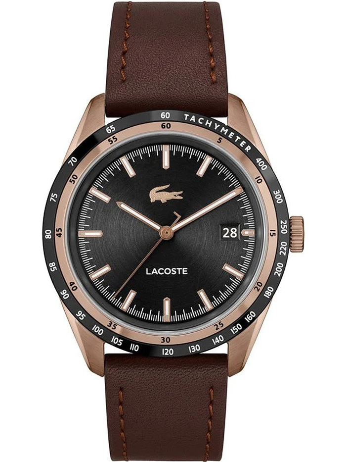 Lacoste Everett Roloi Batarias me Kafe Dermatino Louraki 2011293