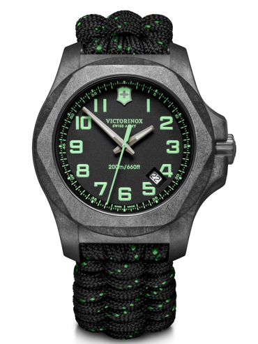 Victorinox I.N.O.X. Carbon Set Ρολόι Μπαταρίας με Μαύρο Υφασμάτινο Λουράκι και Σετ Επισκευής 241859