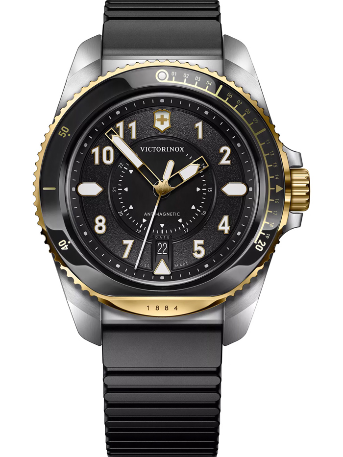 Victorinox Journey 1884 Roloi Batarias me Mavro Kaoutsouk Louraki 242014