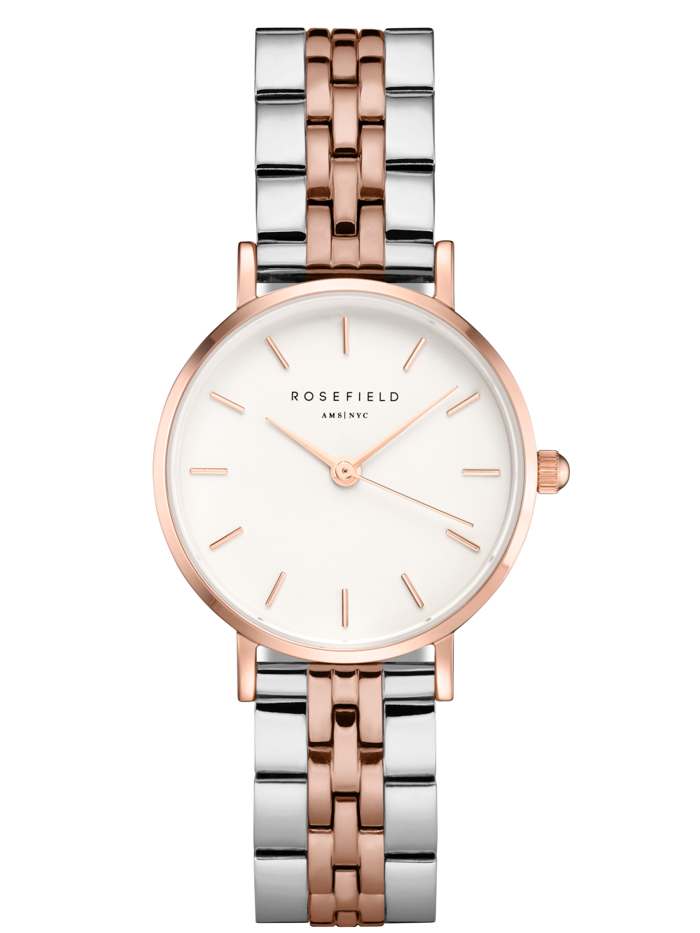 Rosefield Small Edit Roloi Batarias me Roz Xruso / Asimi Metalliko Brasele 26SRGD-271