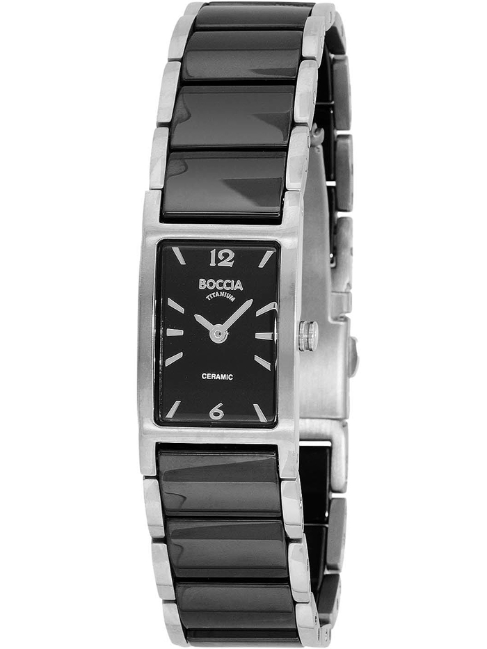 Boccia Ceramic Titanium Roloi Batarias me Mavro / Asimi Keramiko Brasele 3201-02