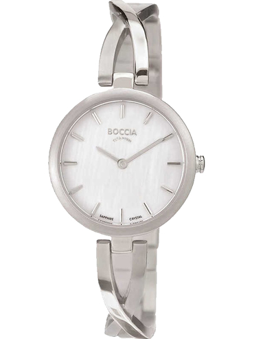 Boccia Titanium Ρολόι Μπαταρίας με Ασημί Μεταλλικό Μπρασελέ 3239-01