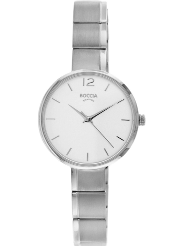 Boccia Ρολόι Μπαταρίας με Ασημί Μεταλλικό Μπρασελέ 3308-01