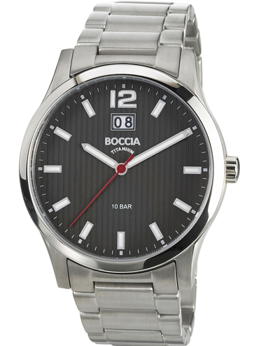 Boccia Titanium Ρολόι Μπαταρίας με Ασημί Μεταλλικό Μπρασελέ 3580-02