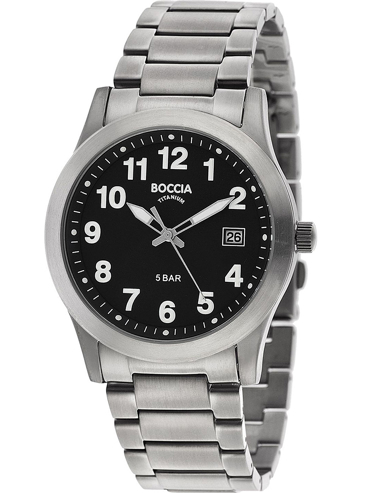 Boccia Titanium Ρολόι Μπαταρίας με Ασημί Μεταλλικό Μπρασελέ 3619-03