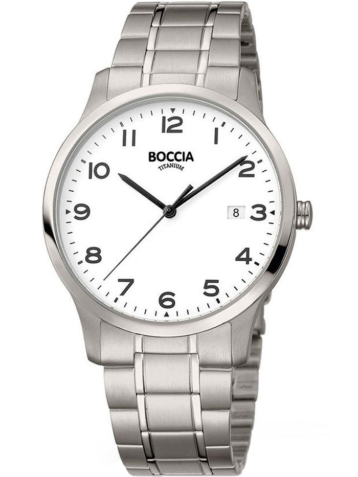 Boccia Titanium Roloi Batarias me Asimi Metalliko Brasele 3620-01