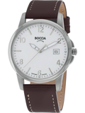 Boccia Titanium Roloi Batarias me Kafe Dermatino Louraki 3625-01