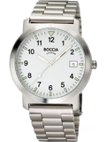 Boccia Titanium Roloi Batarias me Asimi Metalliko Brasele 3630-01