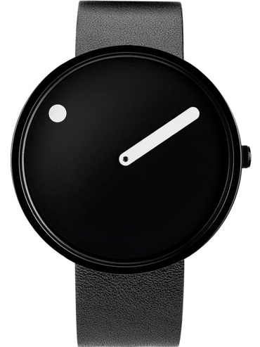 PICTO Black and White Ρολόι Μπαταρίας με Μαύρο Δερμάτινο Λουράκι 43361-4120B