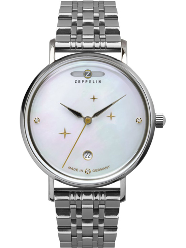 Zeppelin Luna Ρολόι Μπαταρίας με Ασημί Μεταλλικό Μπρασελέ 7131M-1