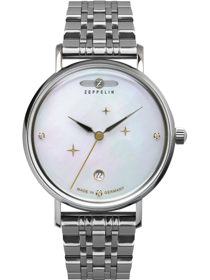 Zeppelin Luna Roloi Batarias me Asimi Metalliko Brasele 7131M-1