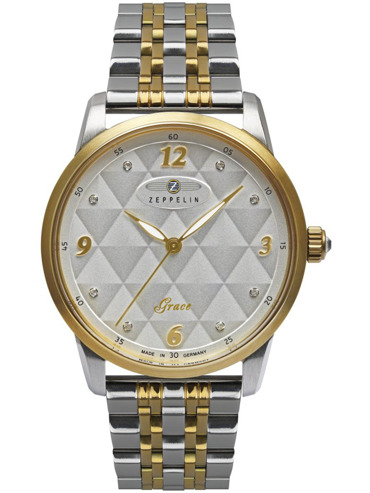 Zeppelin Grace Ρολόι Μπαταρίας με Χρυσό / Ασημί Μεταλλικό Μπρασελέ 7347M-1