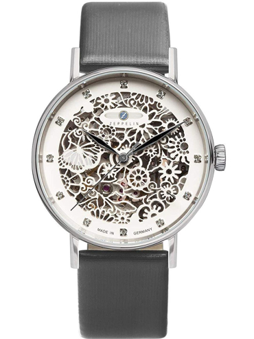 Zeppelin Princess of the Sky Ρολόι Αυτόματο με Γκρι Δερμάτινο Λουράκι 7461-1