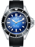 Edox Skydiver Neptunian Roloi Aftomato me Mavro Kaoutsouk Louraki 80120-3NCA-BUIDN