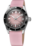 Edox Skydiver Roloi Aftomato me Roz kai Mob Dermatino Louraki 80131-3NC-NDRO