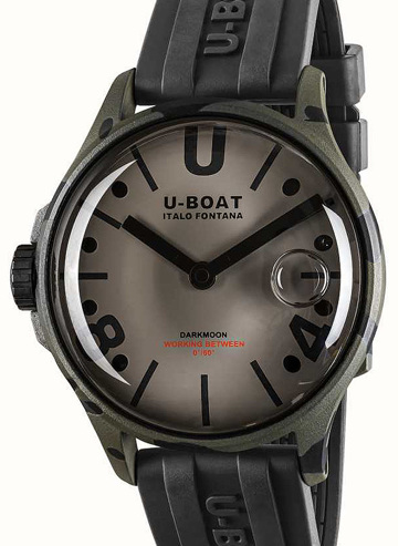U-Boat Darkmoon Grey Camouflage Ρολόι Μπαταρίας με Μαύρο Καουτσούκ Λουράκι 9550