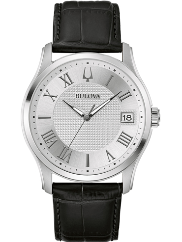 Bulova Wilton Ρολόι Μπαταρίας με Μαύρο Δερμάτινο Λουράκι 96B388
