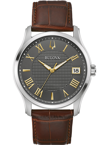 Bulova Wilton Ρολόι Μπαταρίας με Καφέ Δερμάτινο Λουράκι 96B389