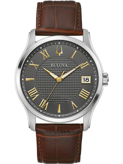 Bulova Wilton Ρολόι Μπαταρίας με Καφέ Δερμάτινο Λουράκι 96B389