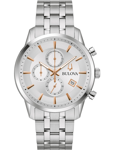 Bulova Sutton Ρολόι Χρονογράφος Μπαταρίας με Ασημί Μεταλλικό Μπρασελέ 96B411