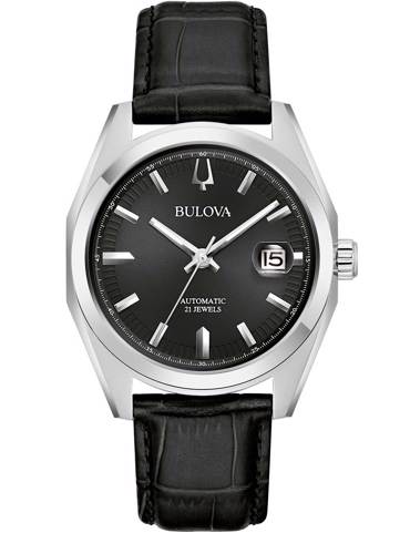 Bulova Surveyor Ρολόι Αυτόματο με Μαύρο Δερμάτινο Λουράκι 96B435