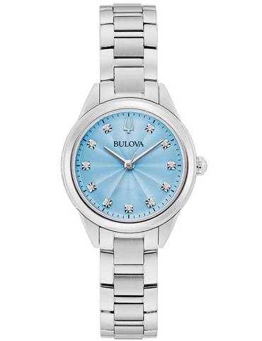 Bulova Sutton Ρολόι Μπαταρίας με Ασημί Μεταλλικό Μπρασελέ 96P250