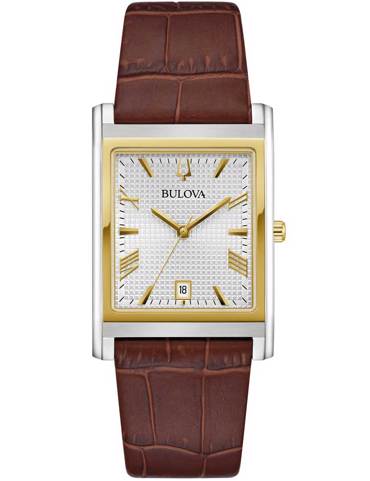 Bulova Sutton Ρολόι Μπαταρίας με Καφέ Δερμάτινο Λουράκι 98B430
