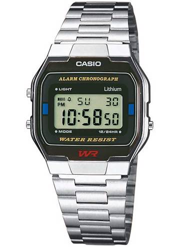 Casio Collection Ρολόι Μπαταρίας με Ασημί Μεταλλικό Μπρασελέ A163WA-1QES